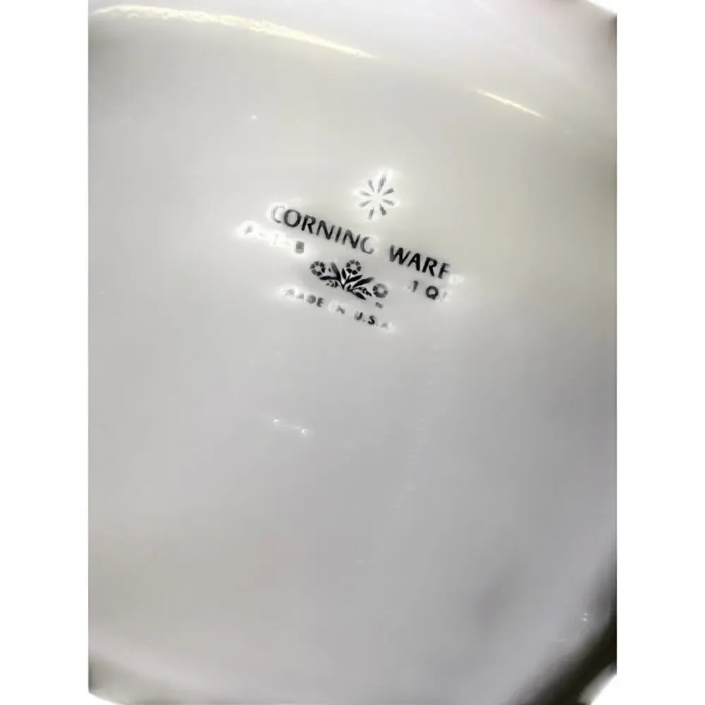 🌽 Corning Ware 1 Qt P-1-B Blue Cornflower Vintage Casserole Dish w Lid Retro